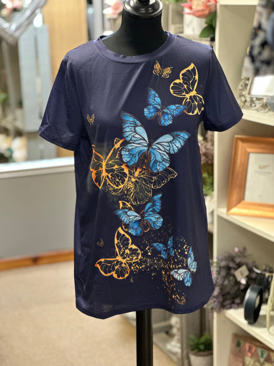 Navy Butterfly top